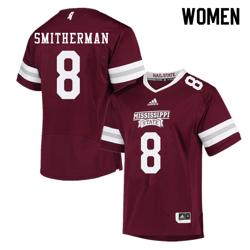 Women #8 Maurice Smitherman Mississippi State Bulldogs College Football Jerseys Sale-Maroon - Click Image to Close